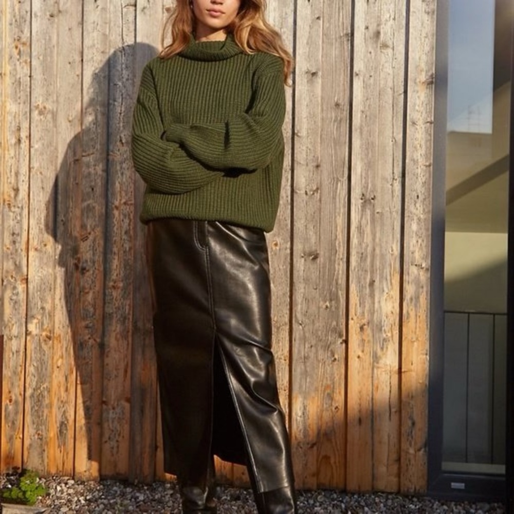 aritzia/wilfred vegan leather skirt